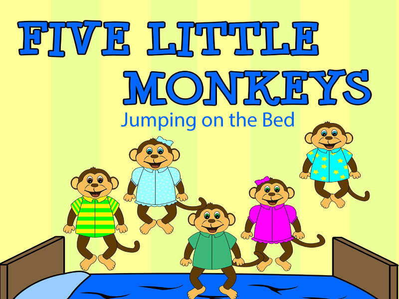 Five Little Monkeys Jumping on the Bed bài hát tiếng Anh bé 4 tuổi