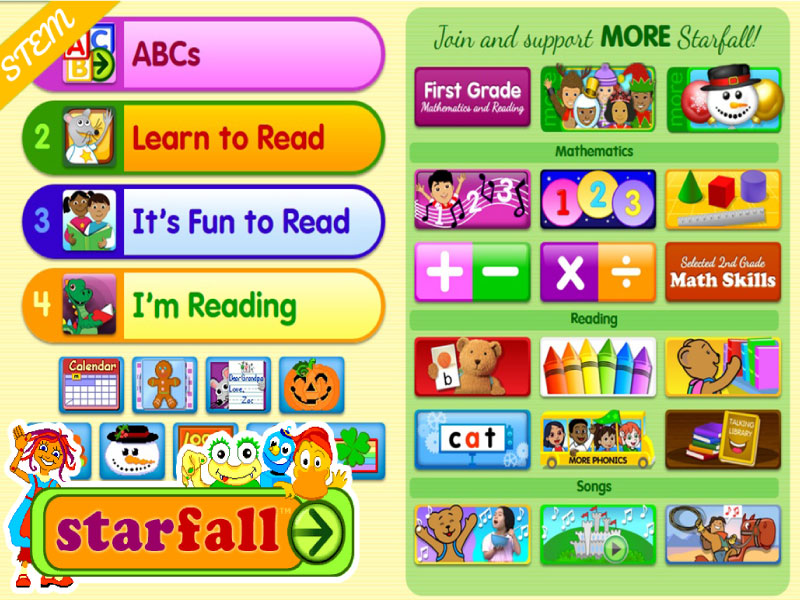 Starfall là một trong những trang web học tiếng anh cho trẻ em uy tín